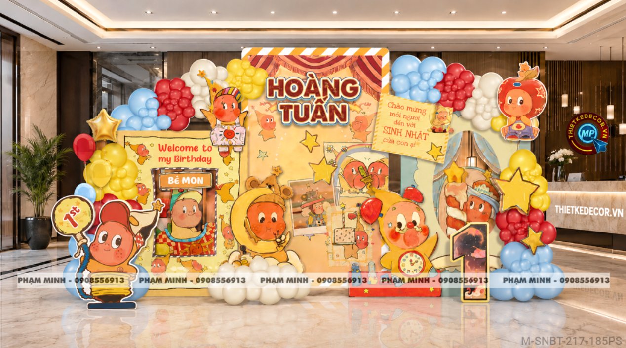 File thiết kế sinh nhật bé trai chủ đề Twinkle Twinkle Little Star; sinh nhật chủ đề Pop Mart, đáng yêu dễ thương cute sang trọng