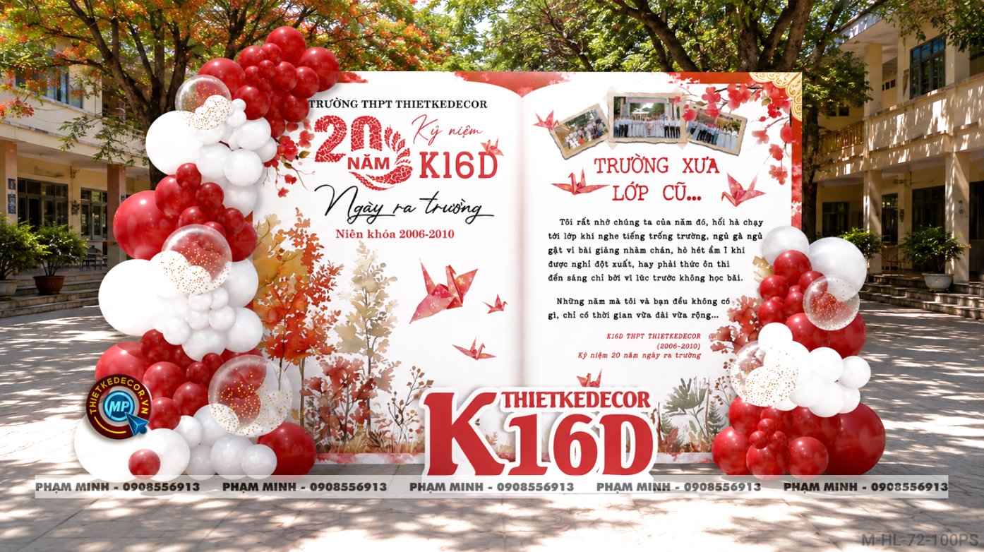 File thiết kế trang trí background họp lớp họp khóa kỷ niệm ngày về trường tone đỏ sang trọng