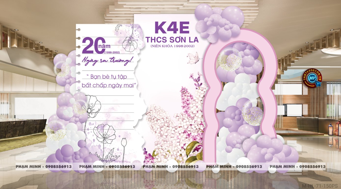 File thiết kế trang trí background họp lớp họp khóa kỷ niệm ngày về trường tone tím sang trọng