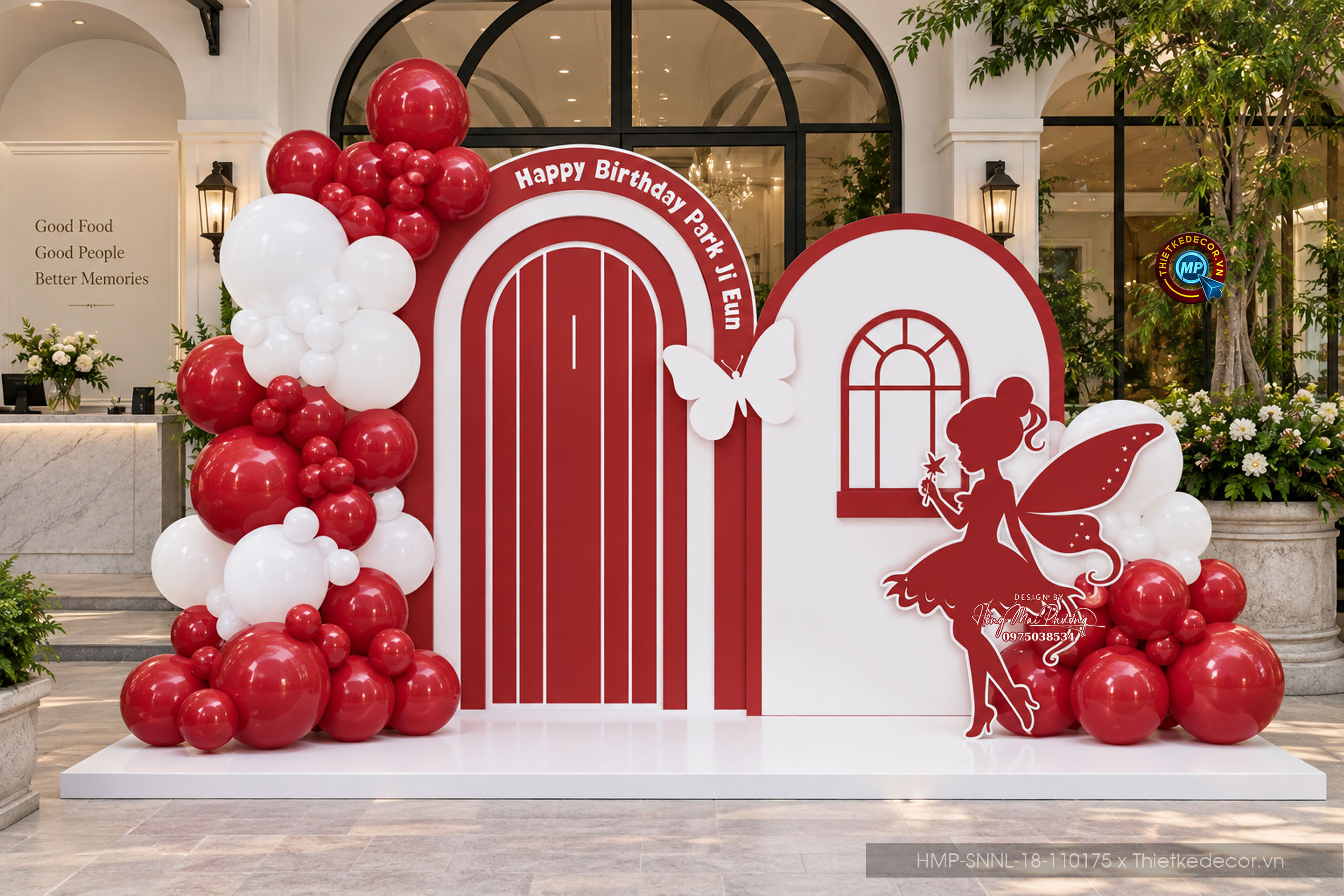 Trang trí tiệc sinh nhật người lớn. File thiết kế Backdrop đơn giản sang trọng.